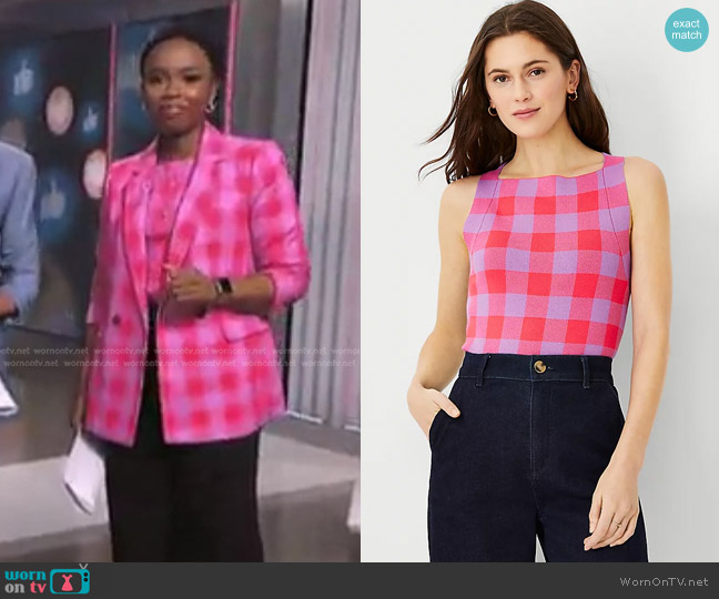 WornOnTV: Zinhle’s pink plaid top and blazer on NBC News | Zinhle ...