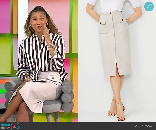 WornOnTV: Ally Love’s brown striped shirt and skirt on Today | Ally ...