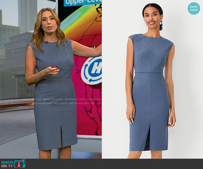 WornOnTV: Stephanie Abrams’ steel blue sheath dress on CBS Mornings ...