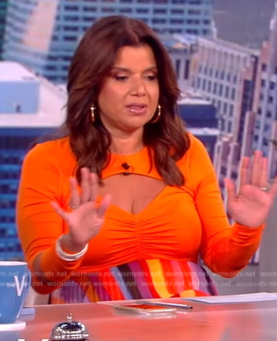 Ana's orange cutout top on The View