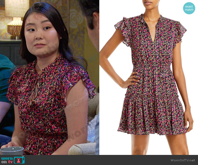 Aqua Tie Neck Short Mini Dress worn by Wendy Shin (Victoria Grace) on Days of our Lives