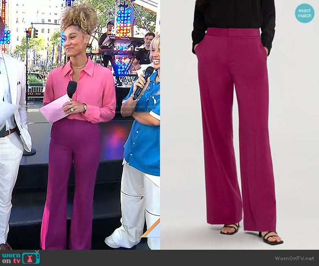 Argent Wide Leg Trouser in Magenta worn by Ally Love on Today