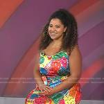 Arianna Davis’s multicolor print cami and skirt on Today