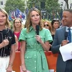 Savannah’s green utility shirtdress and sandals on Today