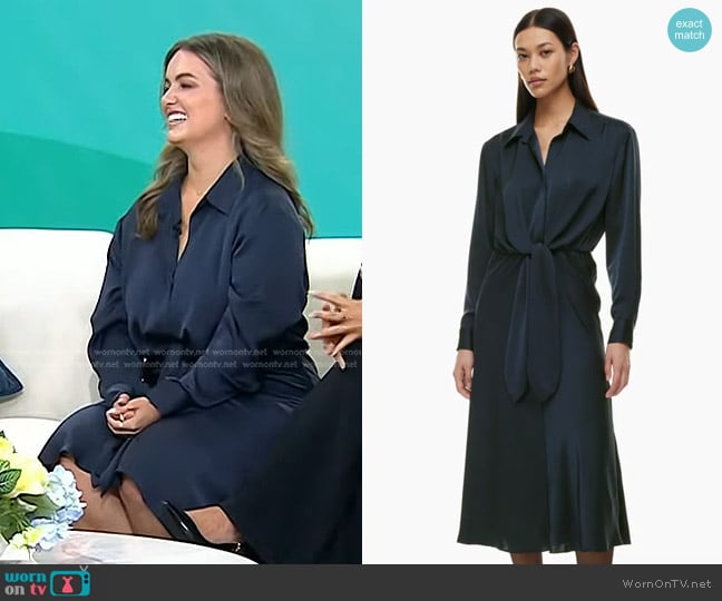 WornOnTV: Rikki Jump’s navy tie waist shirtdress on Today | Clothes and ...