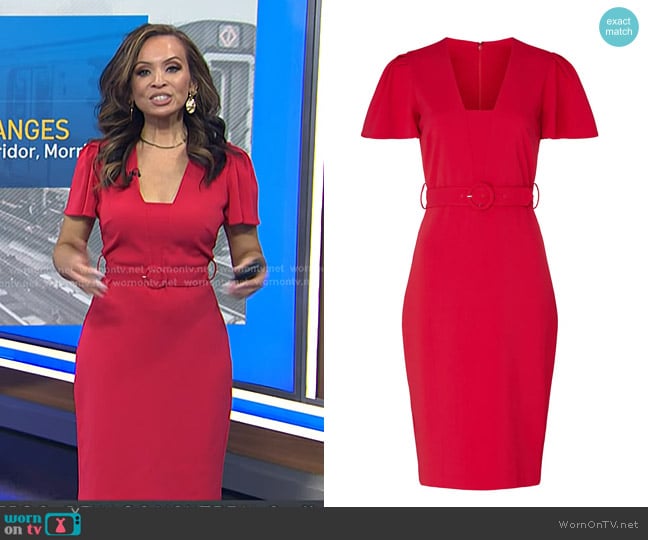 Badgley Mischka Flutter Sleeve Dress worn by Adelle Caballero on Today
