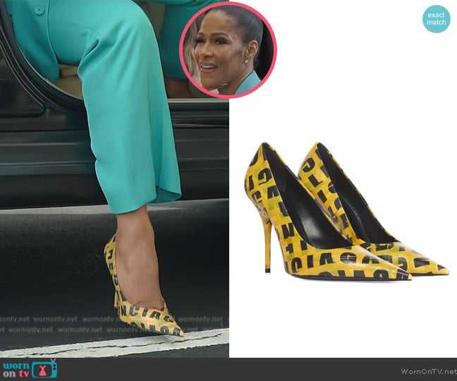 Balenciaga Knife 110mm logo print pumps worn by Sheree Whitefield on The Real Housewives of Atlanta