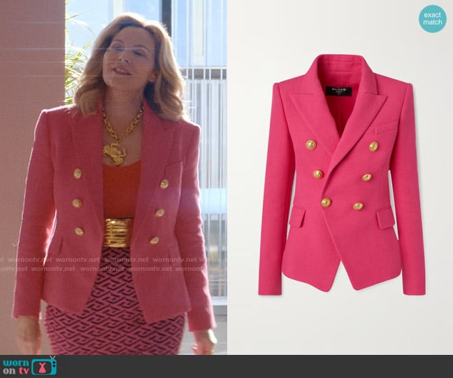 Balmain Double-breasted Blazer worn by Madolyn Addison (Kim Cattrall) on Glamorous