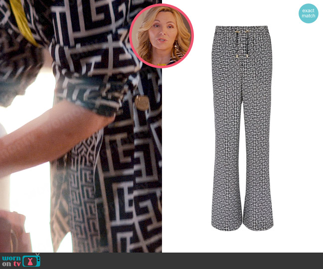 Balmain Monogram Print Pants worn by Madolyn Addison (Kim Cattrall) on Glamorous