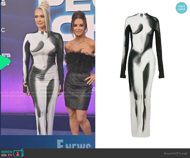 Balmain Spray-Paint Effect Long Dress worn by Erika Jayne on E! News