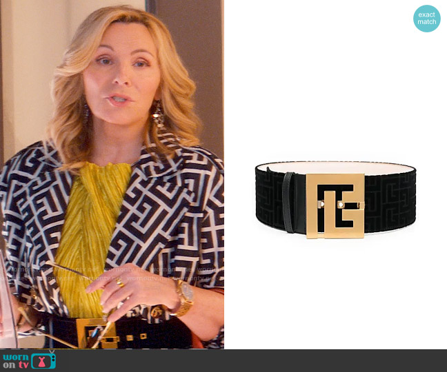 Balmain Logo Buckle Belt worn by Madolyn Addison (Kim Cattrall) on Glamorous