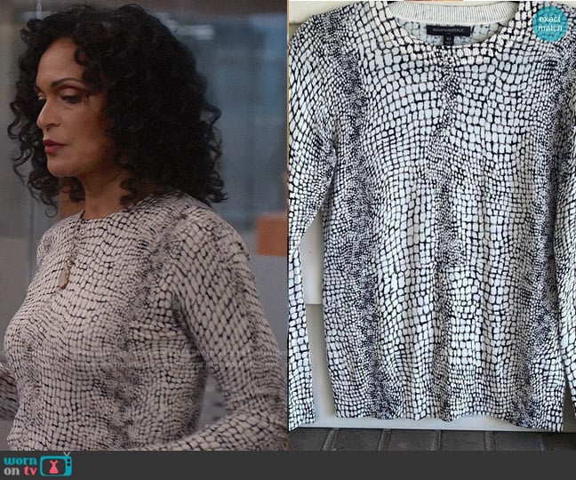 Banana Republic Animal Print Crew Neck Sweater worn by Francey (Rosa Arredondo) on So Help Me Todd