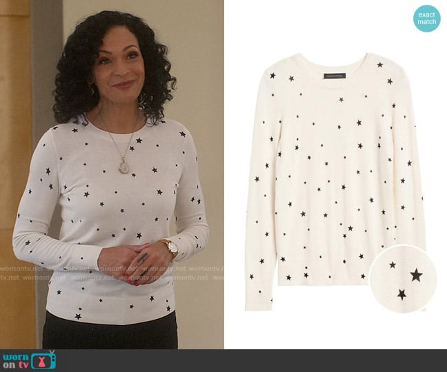 Banana Republic Silk Cashmere Star Sweater worn by Francey (Rosa Arredondo) on So Help Me Todd