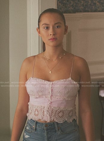 WornOnTV: Belly's pink floral lace cami on The Summer I Turned Pretty, Lola Tung