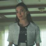 Bess’s white checked cropped jacket and skirt on Nancy Drew