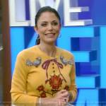 Bethenny Frankel’s yellow floral sweater on Live with Kelly and Mark