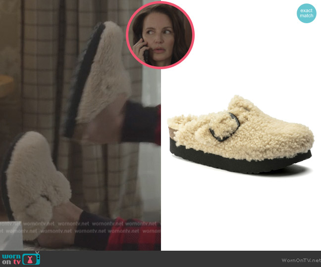 Birkenstock Boston Big Buckle Platform worn by Charlotte York (Kristin Davis) on And Just Like That