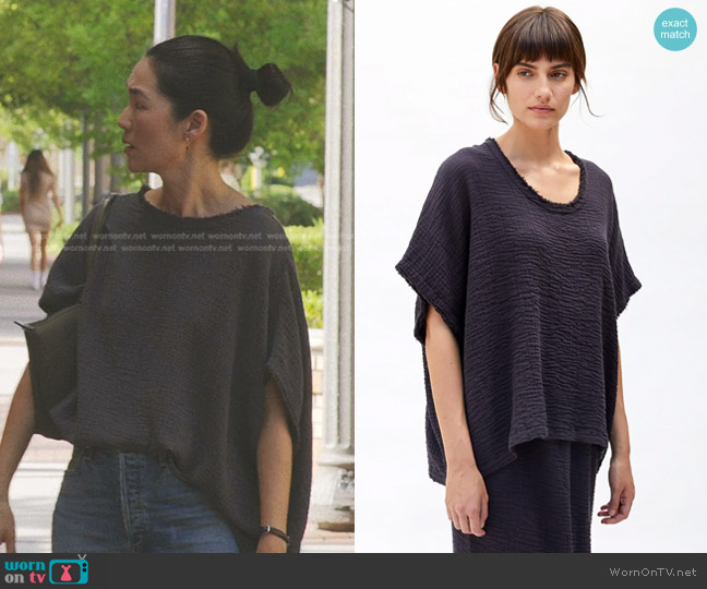 Black Crane Coral Top in Graphite worn by Laurel (Jackie Chung) on The Summer I Turned Pretty