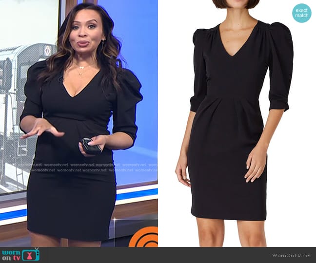 WornOnTV: Adelle’s black puff sleeve v-neck dress on Today | Adelle ...