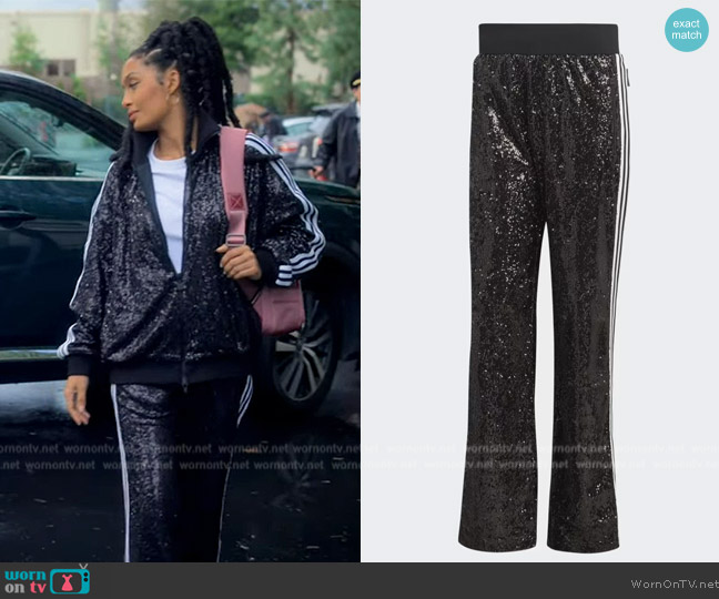 Adidas. Beckenbauer Track Pants worn by Zoey Johnson (Yara Shahidi) on Grown-ish