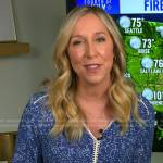 Michelle Grossman’s blue print blouse on NBC News Daily