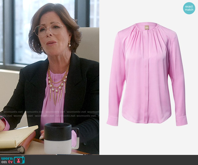 WornOnTV: Margaret’s pink pleated blouse on So Help Me Todd | Marcia ...