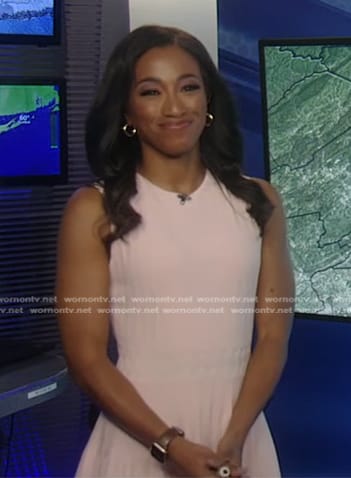 Brittany Bell's pink ribbed dress on Good Morning America