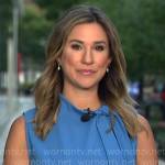 Caitlin Huey Burns’s blue tie neck dress on CBS Mornings