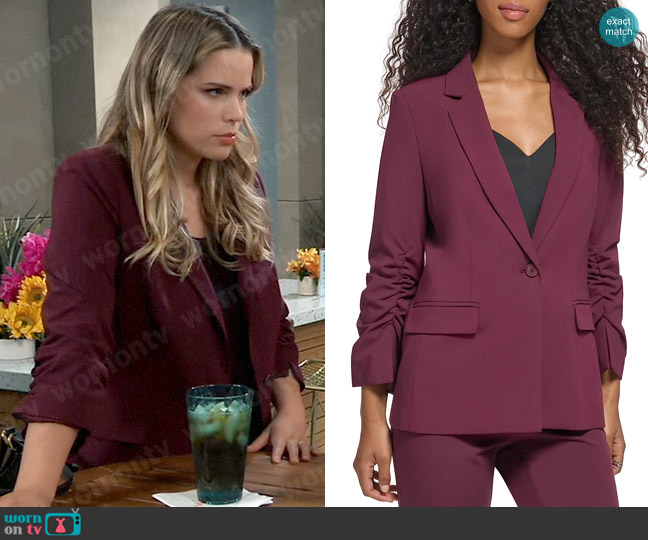 WornOnTV: Sasha’s burgundy blazer on General Hospital | Sofia Mattsson ...