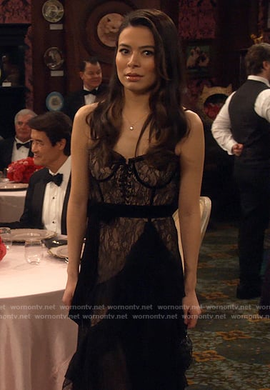 Carly's black lace corset dress on iCarly
