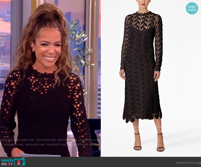 Carolina Herrera Crochet-knit crew-neck dress worn by Sunny Hostin on The View