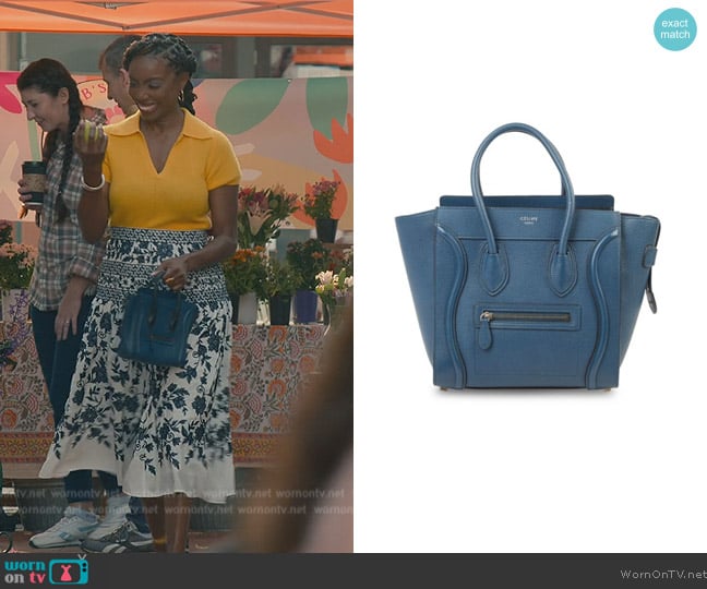 Celine Mini Luggage Leather Top Handle Bag worn by Helen Decatur (Heather Headley) on Sweet Magnolias