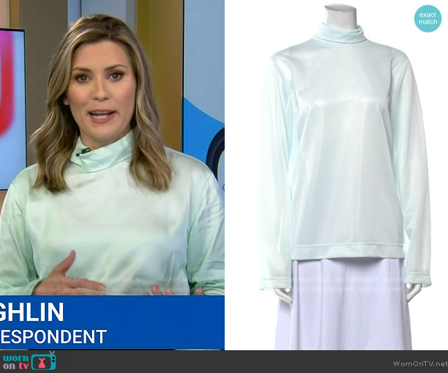 Celine Mock Neck Long Sleeve Top worn by Erin McLaughlin on NBC News Daily