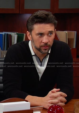 Chad's white polo shirt on Days of our Lives