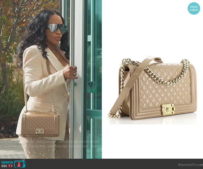 WornOnTV: Gina's beige padded envelope bag on The Real Housewives