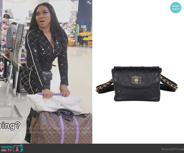 Chanel Quilted Leather Belt Bag worn by Kenya Moore on The Real Housewives of Atlanta