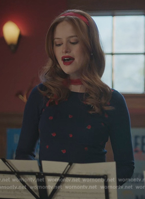 Cheryl's blue floral print sweater on Riverdale