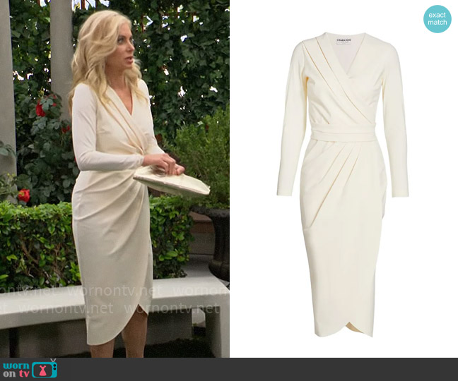 Chiara Boni La Petite Robe Jodene Dress in Cream worn by Ashley Abbott (Eileen Davidson) on The Young and the Restless