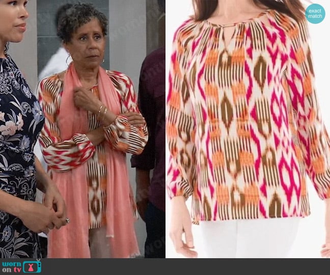 Chicos Ikat Print Tunic worn by Stella Henry (Vernee Watson) on General Hospital