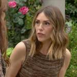 Chloe’s brown marled knit dress on The Young and the Restless