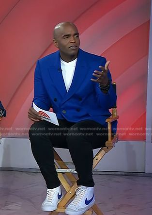 Chris Witherspoon’s blue double breasted blazer on Today