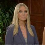 Chrstine’s blue belted blazer on The Young and the Restless