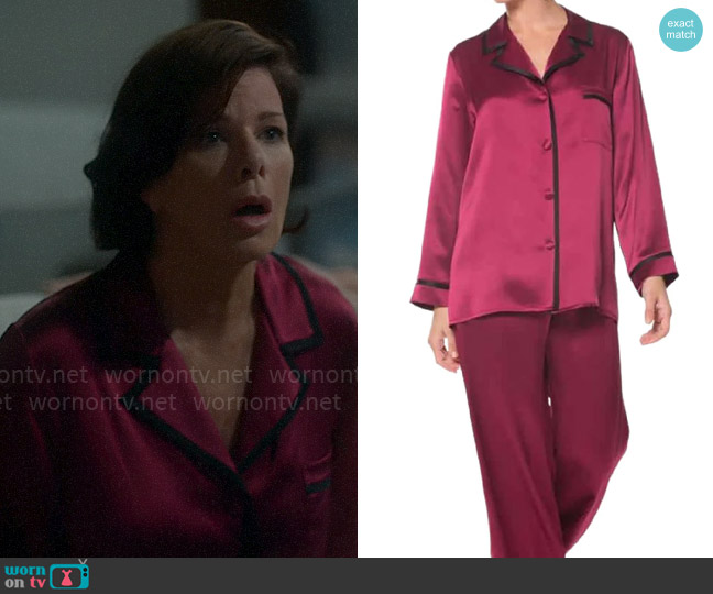 Christine Lingerie Coco Pajama in Ruby worn by Margaret Wright (Marcia Gay Harden) on So Help Me Todd