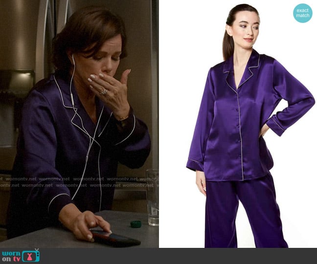 Christine Passion Purple Classic Pajama worn by Margaret Wright (Marcia Gay Harden) on So Help Me Todd