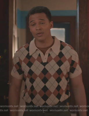 Clay's argyle short sleeve polo on Riverdale