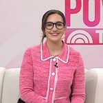 Savannah’s pink contrast trim cardigan on Today