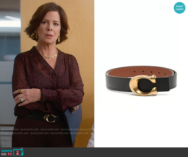 Coach C Hardware Reversible Belt worn by Margaret Wright (Marcia Gay Harden) on So Help Me Todd