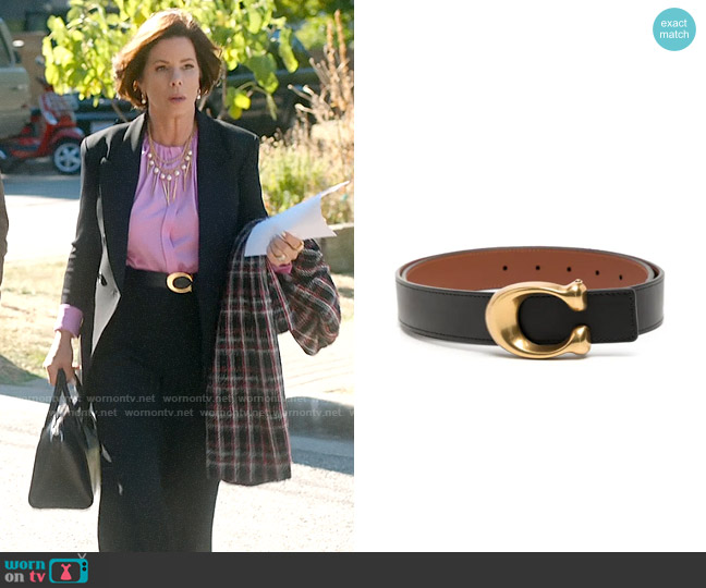 Coach C Hardware Reversible Belt worn by Margaret Wright (Marcia Gay Harden) on So Help Me Todd