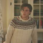 Conrad’s white cable knit sweater on The Summer I Turned Pretty