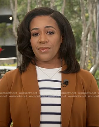 Dana Griffin’s white striped tee on NBC News Daily